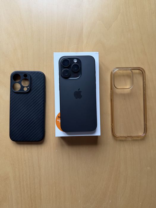 iPhone 15 Pro 128GB Black Titanium (full box + factura)