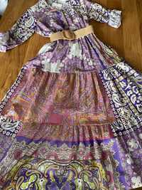 Италия риза рокля памук с плетен колан