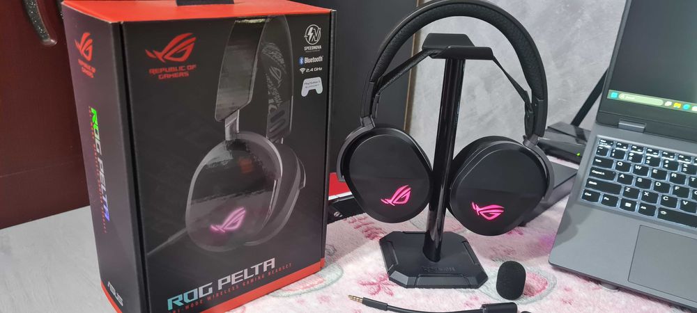 Casti Gaming Wireless ASUS Rog Pelta, stereo, multiplatforma, garantie