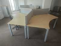 mobilier birou 9 posturi, 14 scaune, dulap acte, vitrina, frigider
