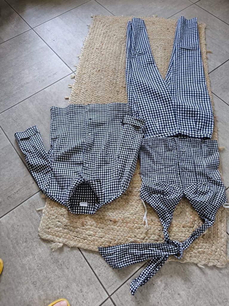 Camasa Riani,pantaloni trei sferturi Zara și bluza/bustiera H&M, S