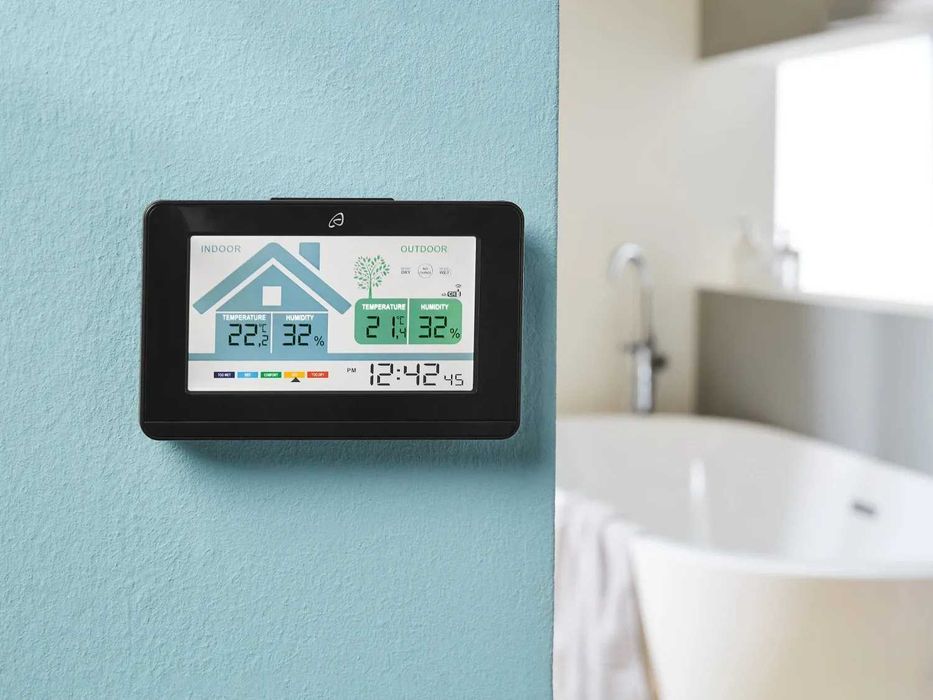 Statie meteo INTERIOR-EXTERIOR cu touchscreen fara fir, higrometru NOU