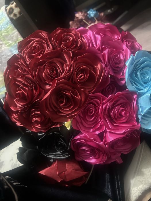 Букеты из атласной ленты