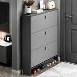 Pantofar modern cu 3 Uși – Gri, 80 x 17 x 120 cm