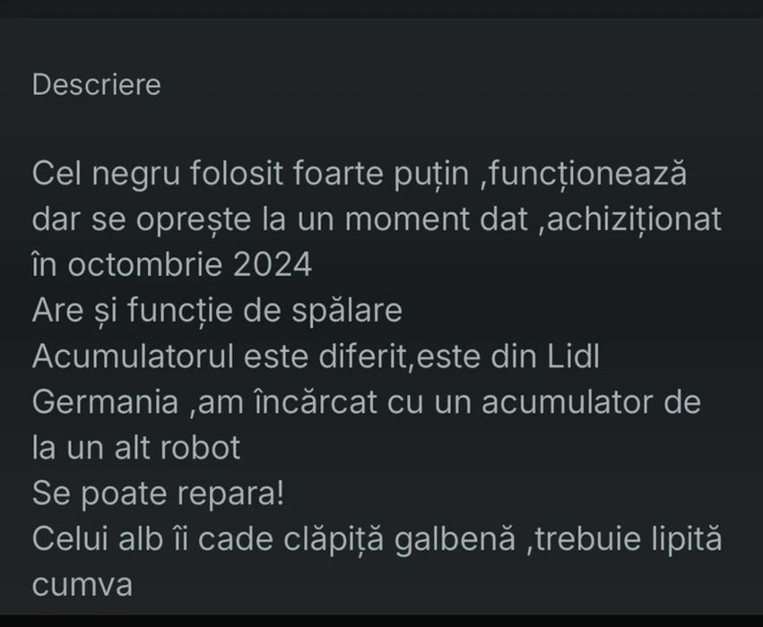 Robiți aspirator lidl