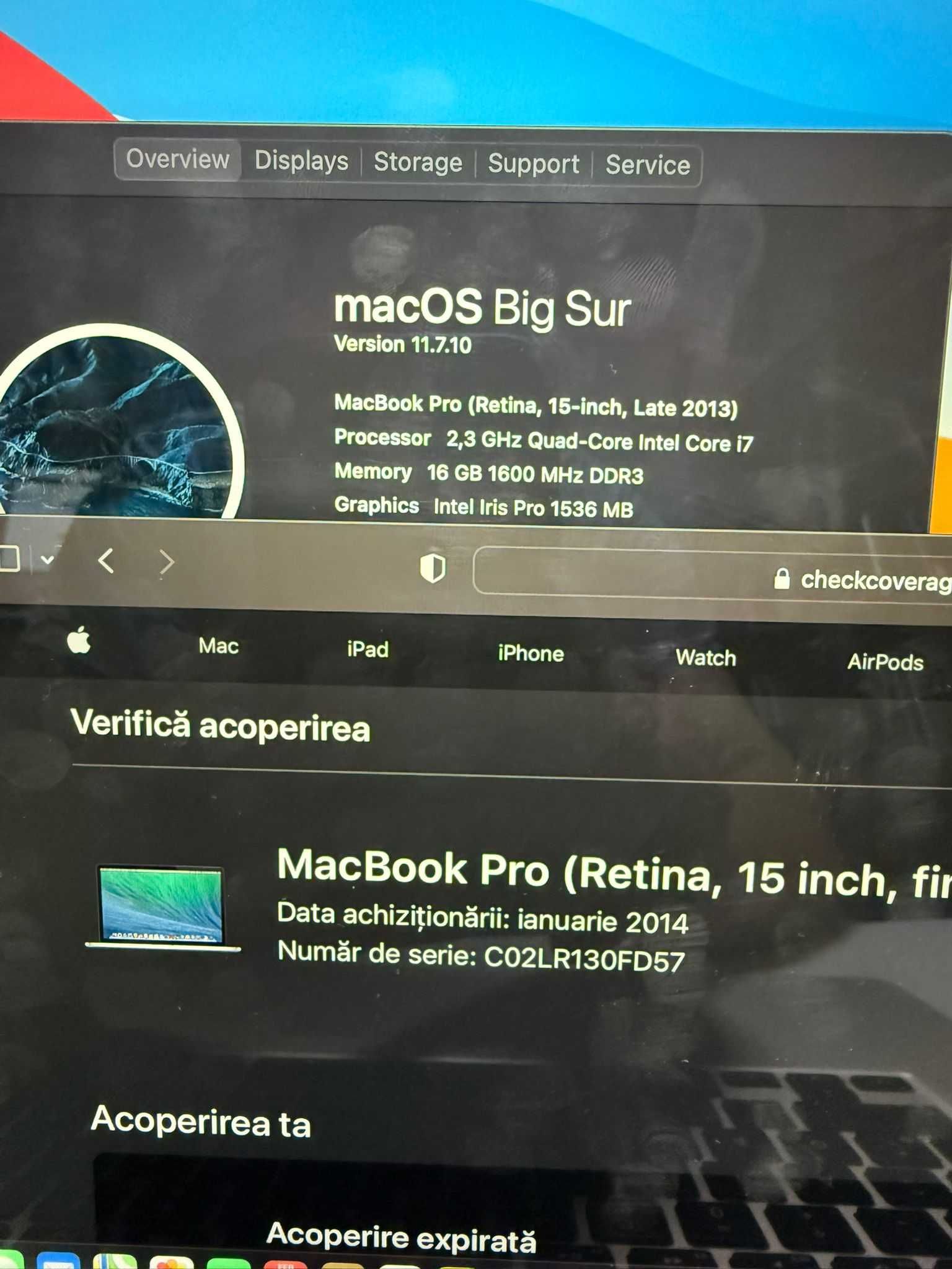 Apple MacBook Pro 15 Retina Display -Intel Core i7- 16Gb RAM- 512 SSD