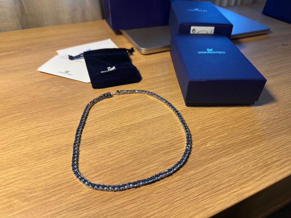 Colier Swarovski Tennis matrix 2025 pietre albastre