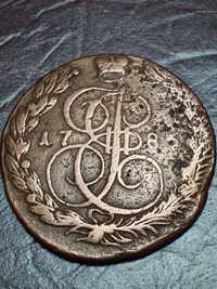 Moneda veche rusească 5 kopeici 1786