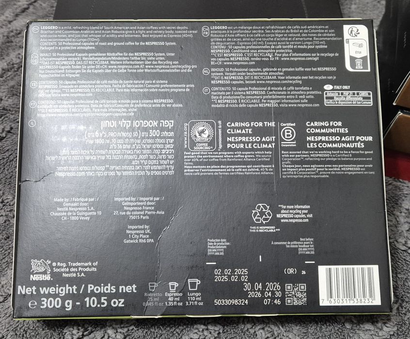 Nespresso capsule plate set de 6