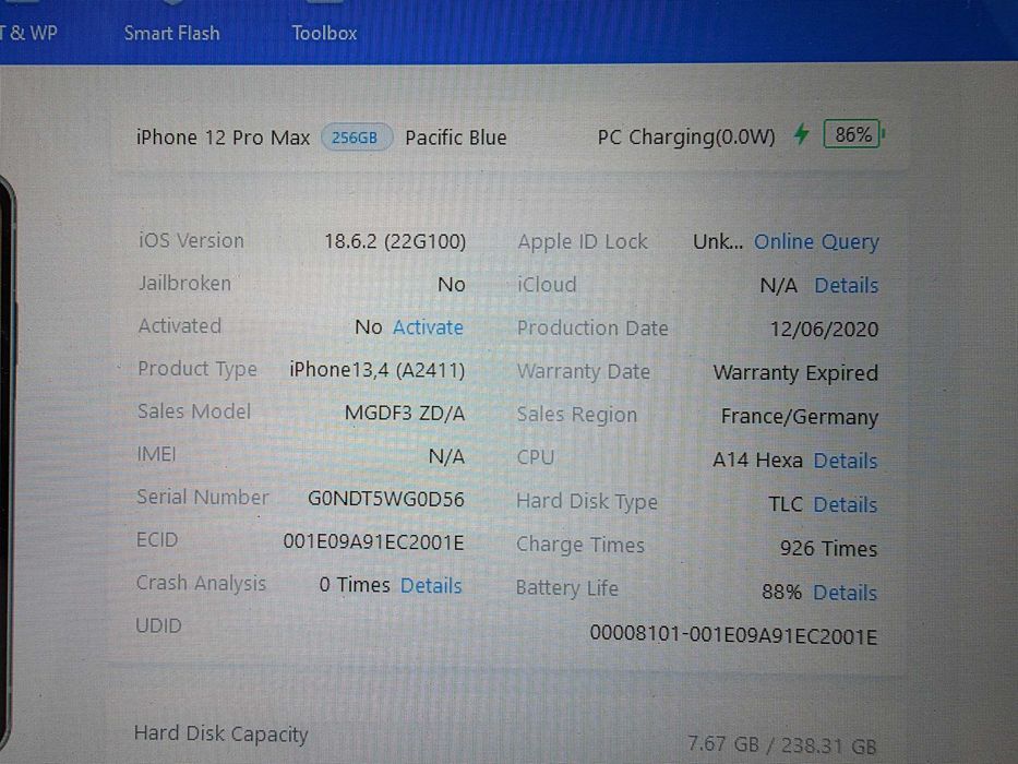 iPhone 12 Pro Max, 256 Gb, fara imei