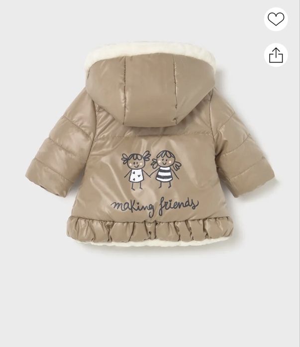 Двулицево детско зимно яке Mayoral 75см 6-9м + подарък нови буйки!