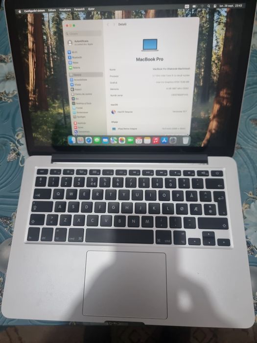 Laptop Apple Retina i5 gen5 8g ram asd128