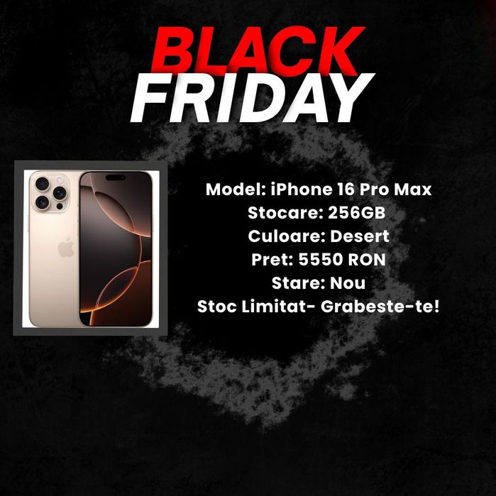 Black Friday!!! iPhone 16 Pro Max 256gb Desert Neverlocked/Garantie