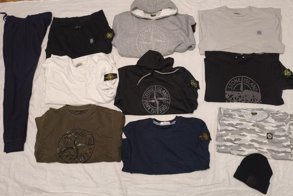 Pulover Stone island mărime L bărbați casual bumbac 100% vișiniu rapid
