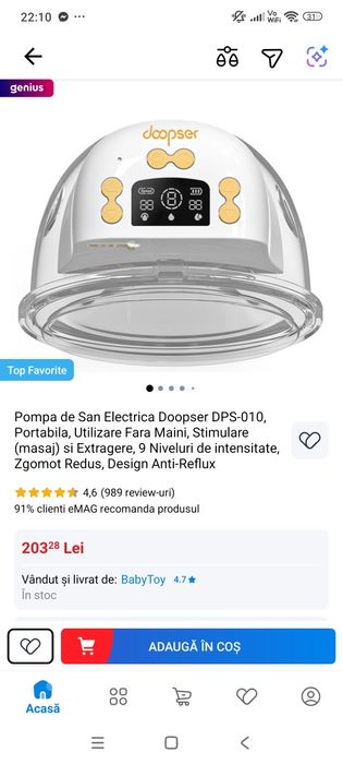 Vând pompa san mamici