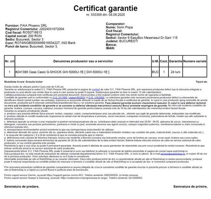 Casio G-shock GW-5000U-1E aproape nou, cu garanție