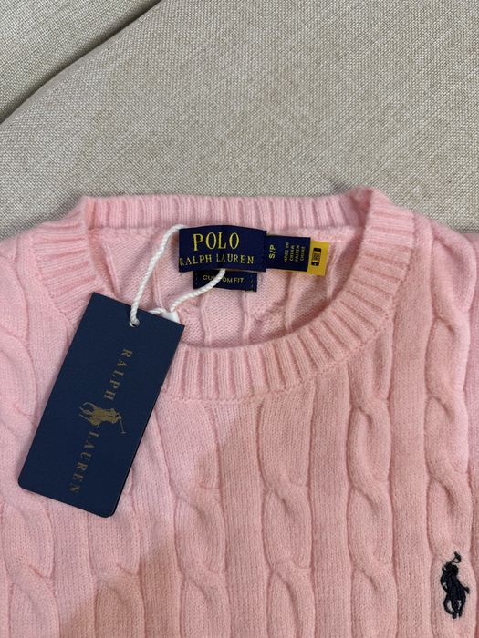 Pulover Ralph Lauren – roz pastel, model cable-knit - Marimea S