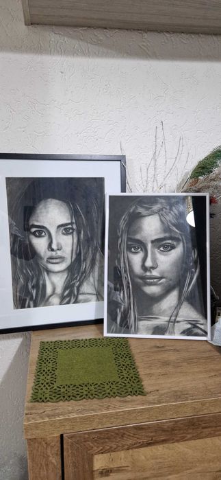 Tablouri handmade realizate in carbune.