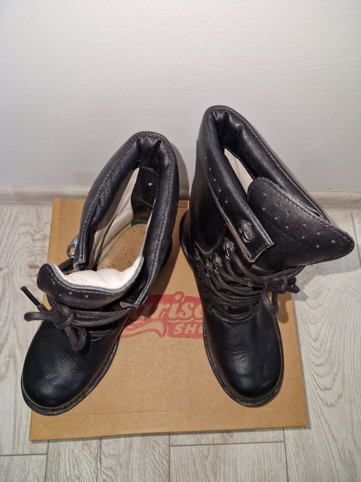 Bocanci piele naturala negri