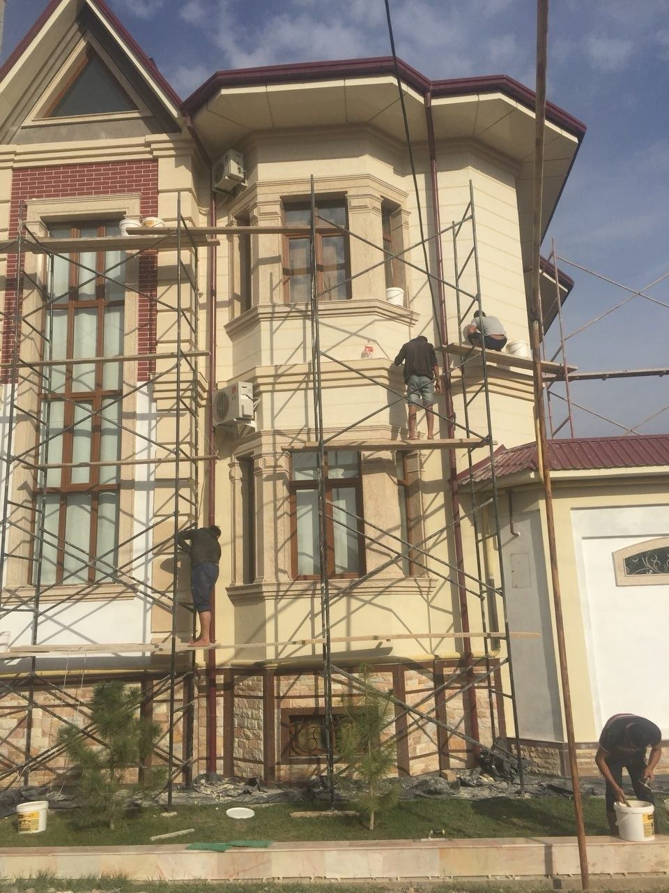 Тош,фасад ишлари, травертин гранит