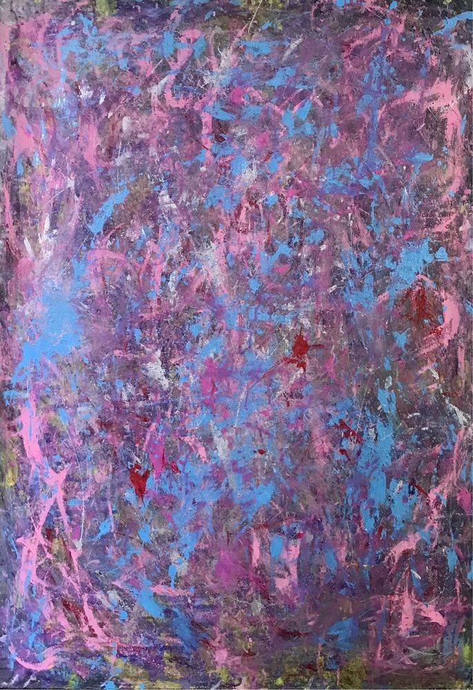 Tablou abstract colorat, pe panza canvas
