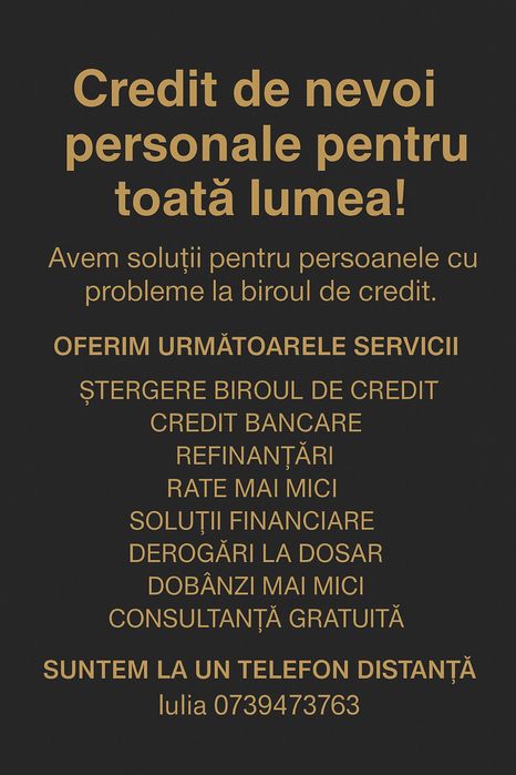 Credit de nevoi personale stergeri din biroul de credite broker
