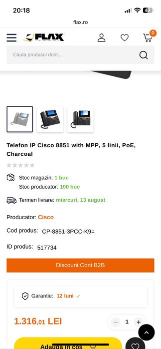 Telefon fix Cisco cp8851 VOIP Business