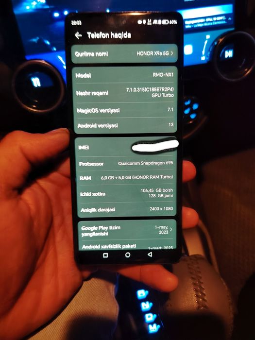 Honor X9a 5G Xolati Yaxshi
