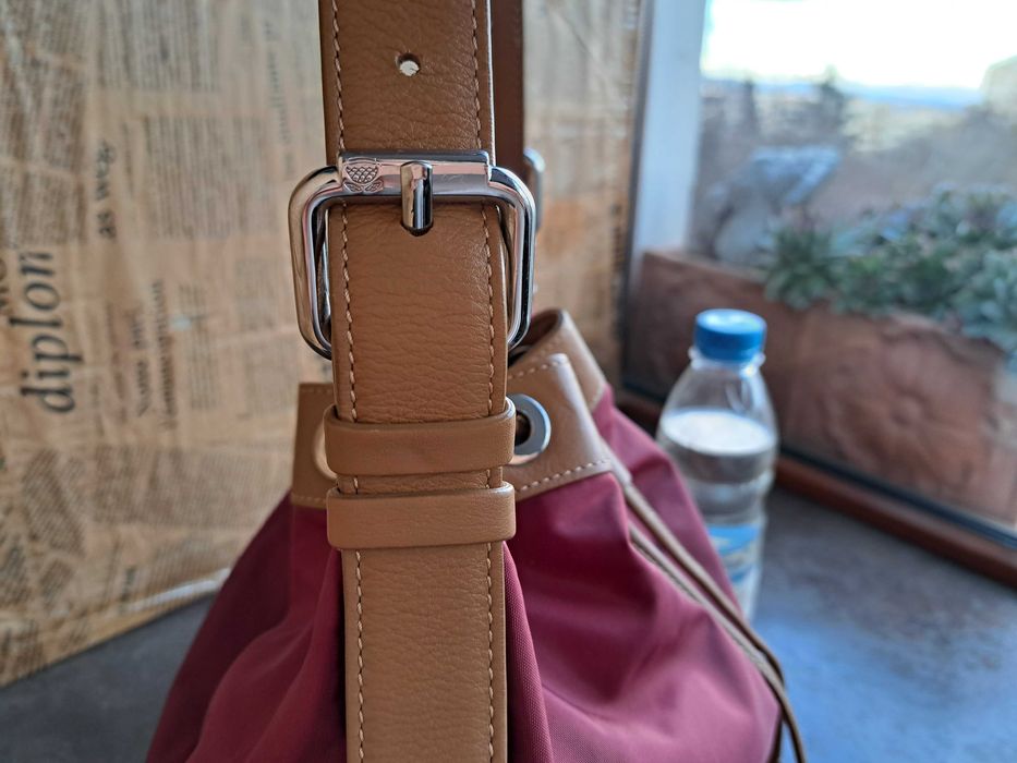 дамска чанта Navyboot /тъмно червено,торба-естествена кожа,като Нова!