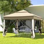 Cort pliabil de tip pavilion cu plasă de insecte (3m x 3m)