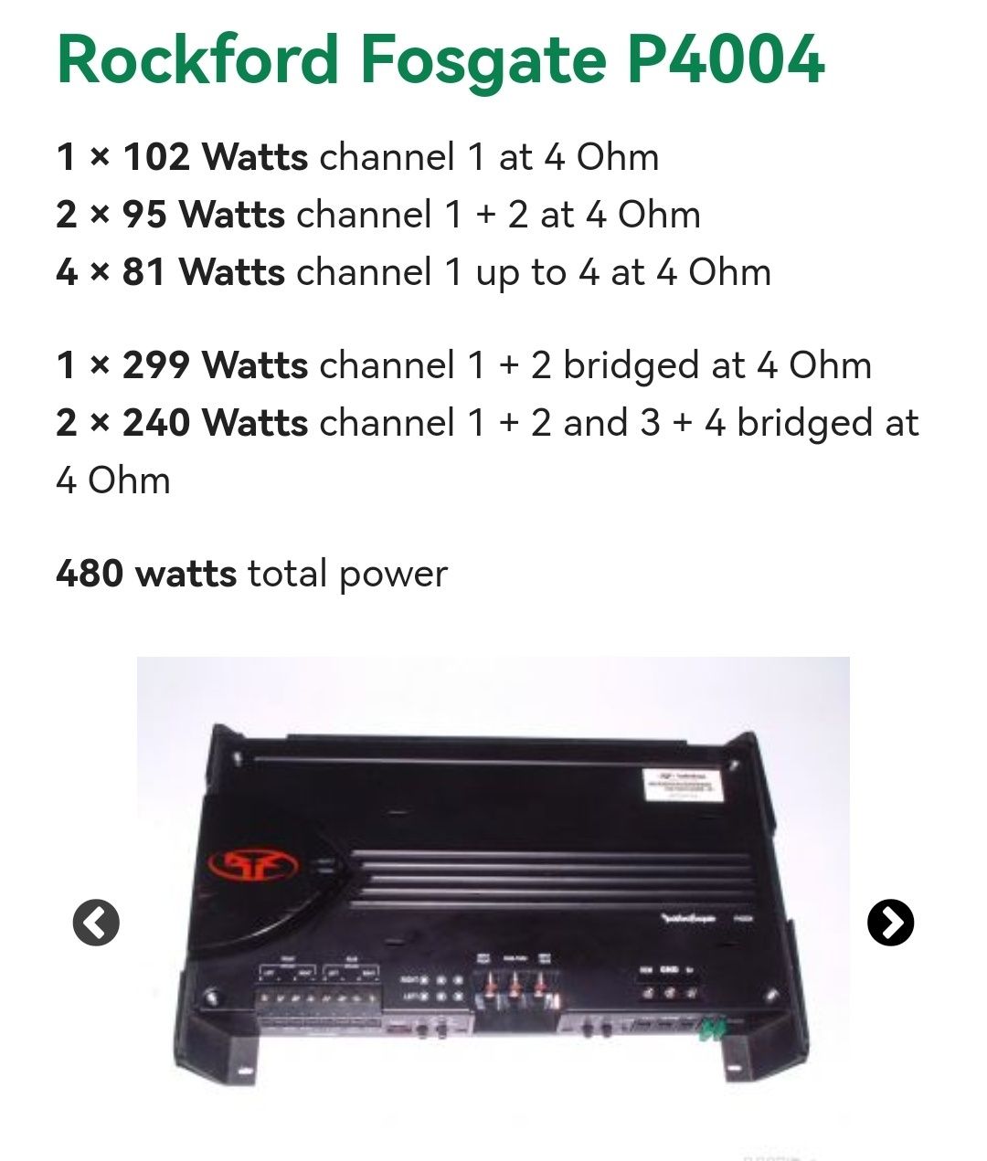 Vând Amplificator Rockford Fosgate P4004