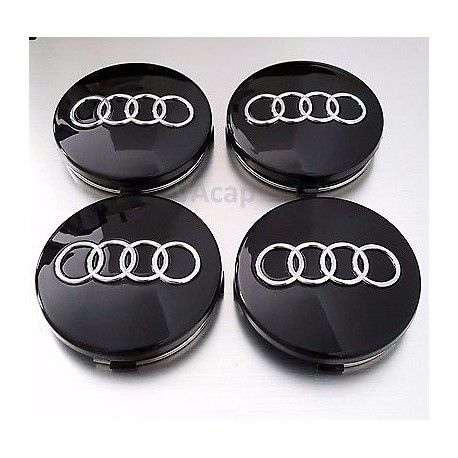 4 Capace jante Audi 60, 68 mm. negre/gri Noi ambalate!