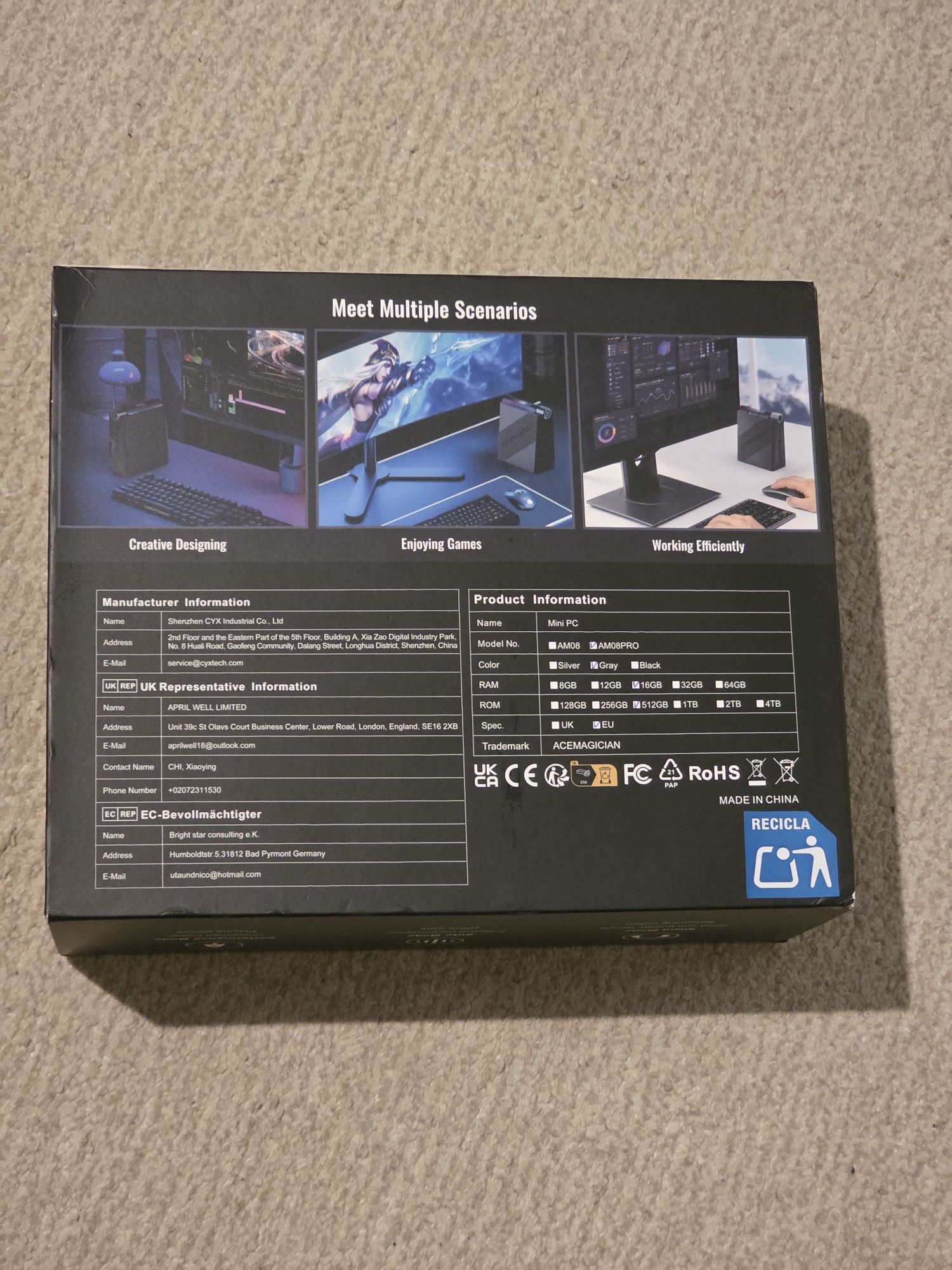 MINI PC AceMagic AM08Pro Ryzen 9 6900HX, AMD Radeon 680, 16GB RAM