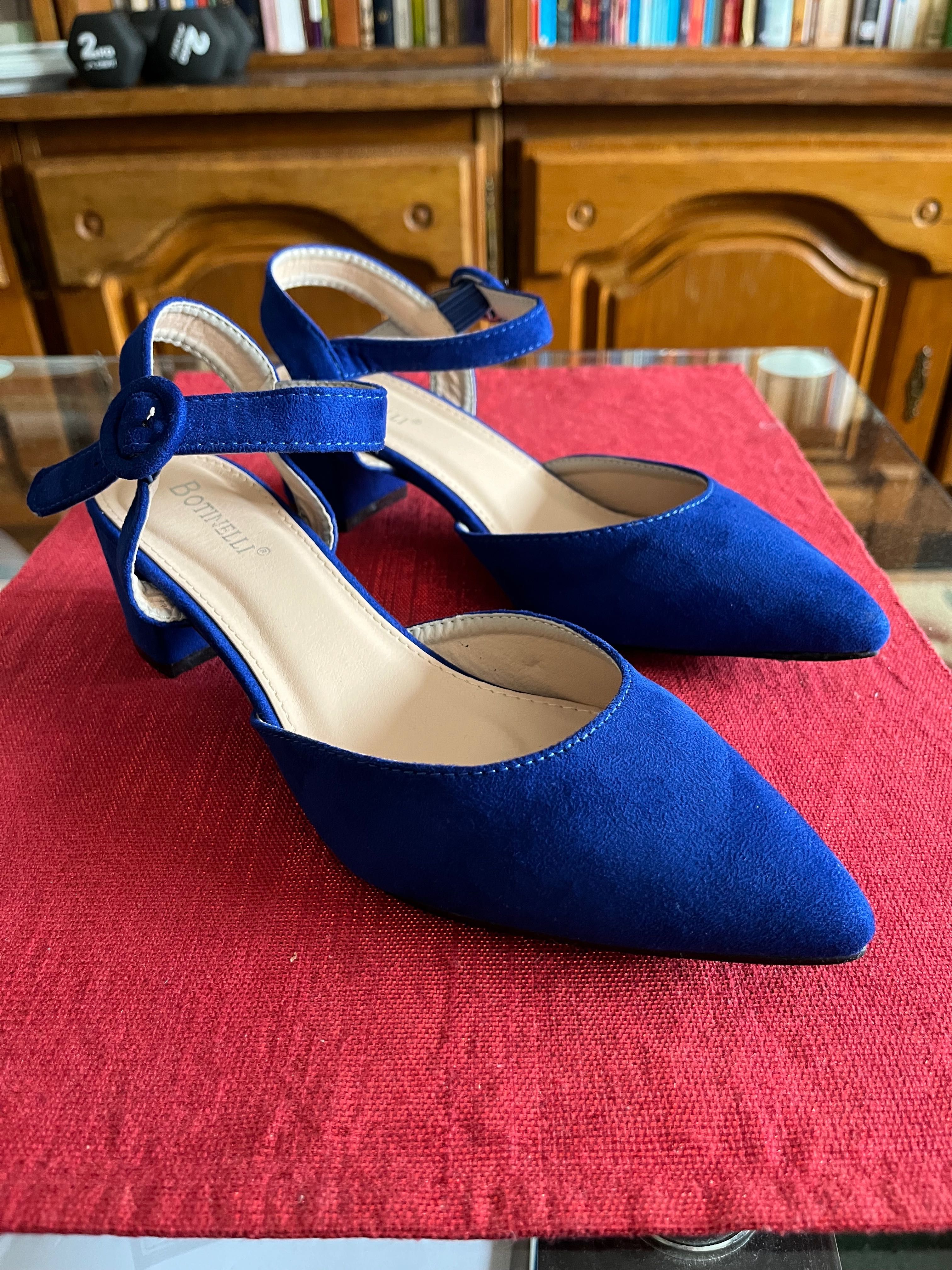 Botinelli - Sandale albastre cu toc mic