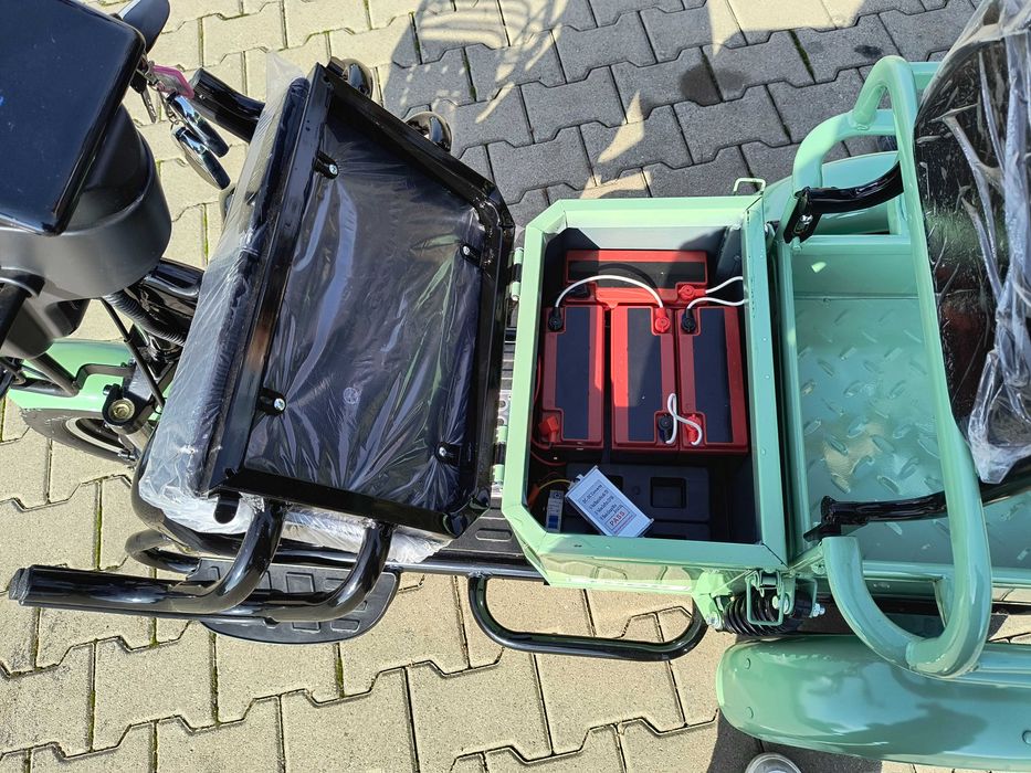 Triciclu electric THOR NEO- Thor EcoZone rosu/verde/visiniu