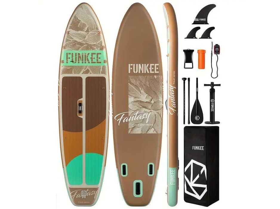 Чисто нов падълборд FUNKEE SUP 335×86×15 см – до 190 кг, с аксесоари