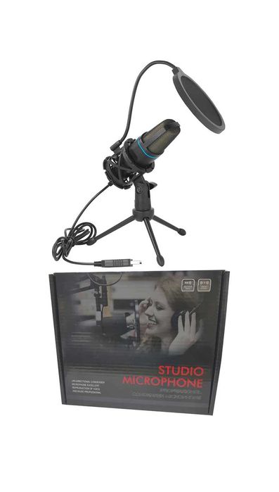 Microfon RGB Condensator pentru Podcast Studio - Transport Gratuit
