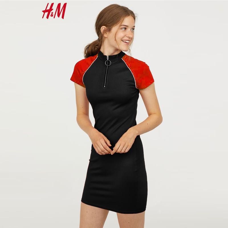 Rochie mini H&M cu guler cu fermoar maneca scurta