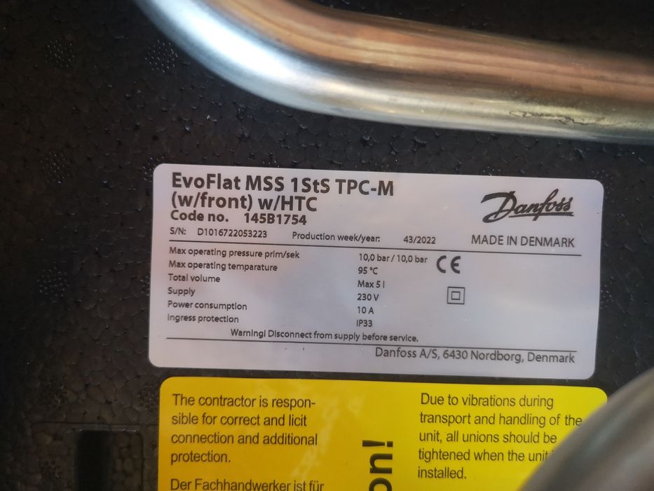 Modul termic centrala de încălzire apartament/anexa Danfoss Evoflat
