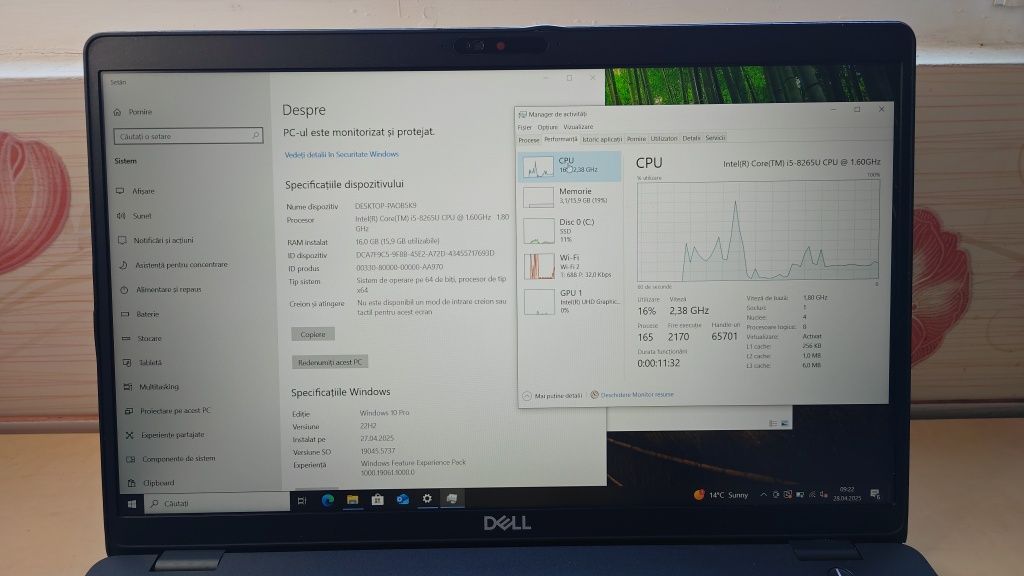 Laptop Dell Latitude_i5 8265U_8GB RAM DDR4_SSD 256GB_15.6"FHD IPS