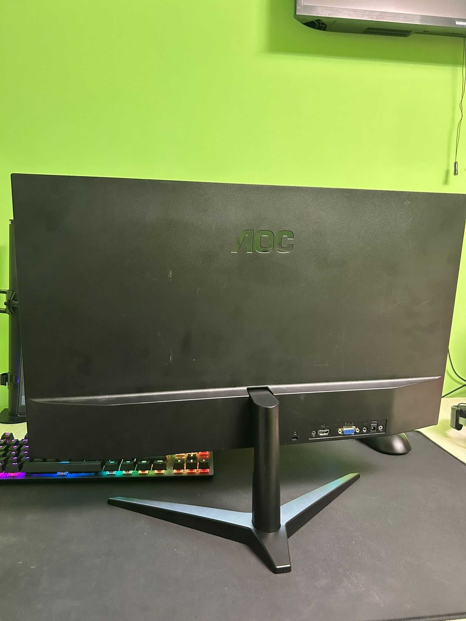 Monitor LED MVA AOC 23.6", Full HD, HDMI, Negru, 24B1H +cablu HDMI