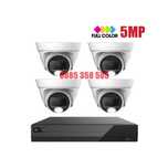 5MP FULL COLOR Комплект за Видеонаблюдение с 4 Камери и Хибриден DVR