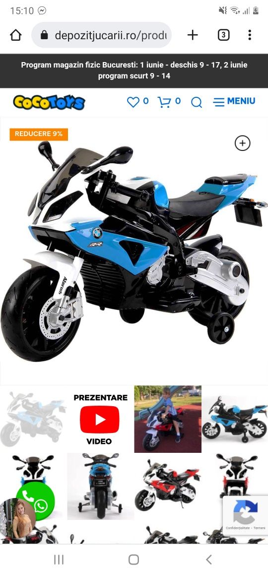 Motocicleta electrica bmw copii