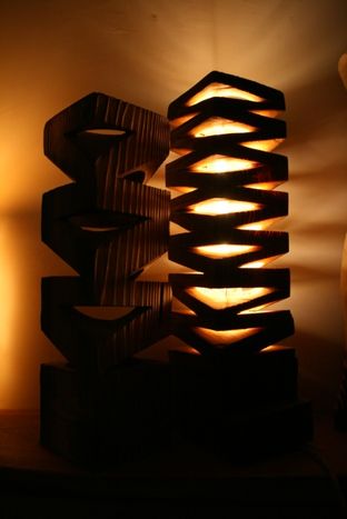 Уникални Арт дървени лампи