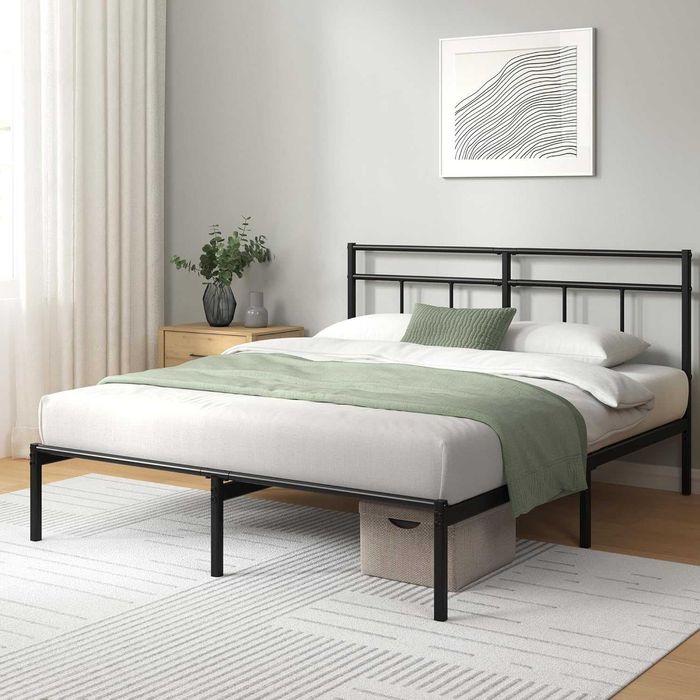 Cadru de pat metalic Zinus Elias ,140 x 190 x30 cm , negru