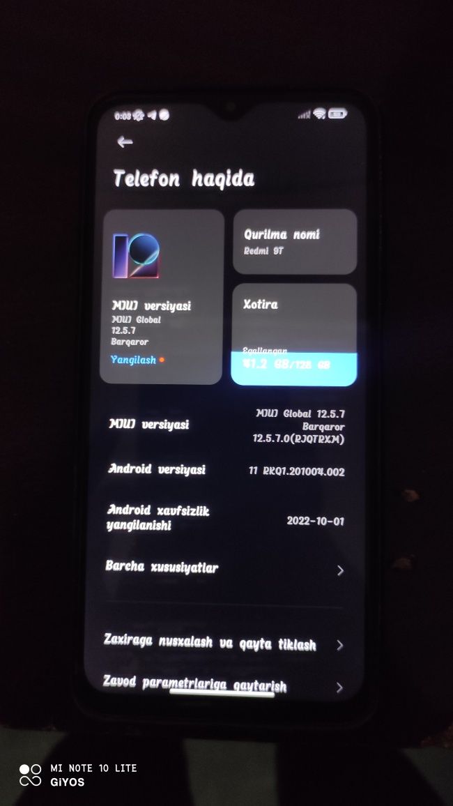 Redmi 9 T Turkiya imeykasi ochiq