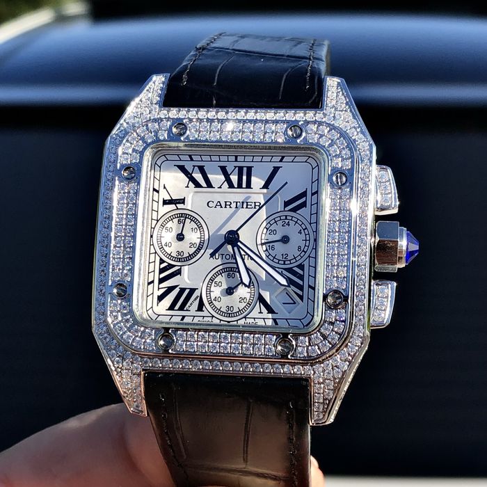 Ceas barbat cartier santos 100XL white dial