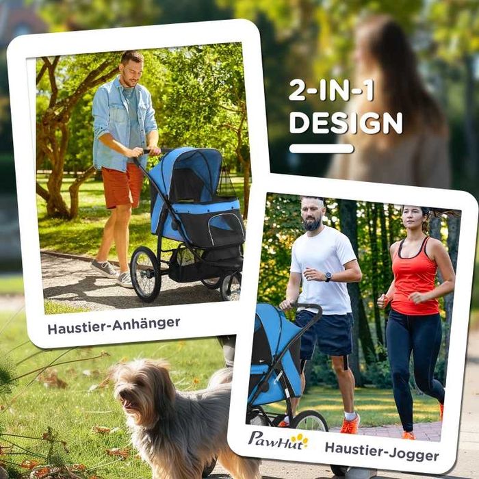 Кучешка количка PawHut с функция Jogger до 20 кг