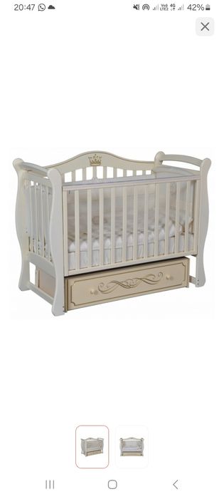 Детская кроватка белая