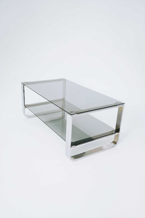 Стол GlassFusion – хромированный металл, толстое каленое стекло